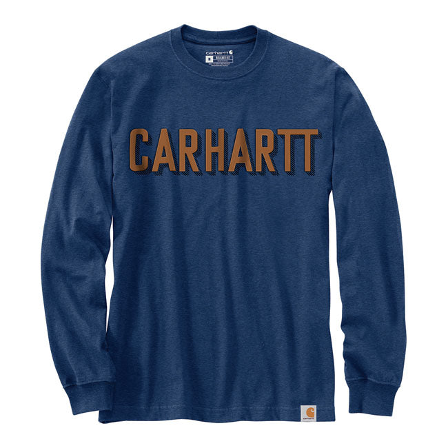 Carhartt Graphic Logo Longsleeve Dark Cobalt Blue Heather